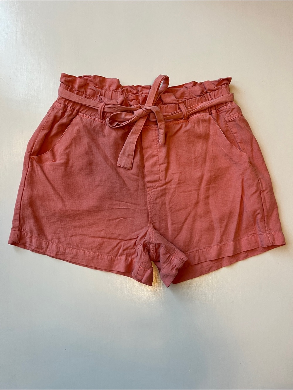 THREAD & SUPPLY Dusty Rose Paperbag Waist Tie Shorts